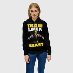 Толстовка-худи женская Train Like a Beast, цвет: 3D-черный — фото 2