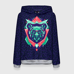 Толстовка-худи женская Hipster Bear, цвет: 3D-меланж