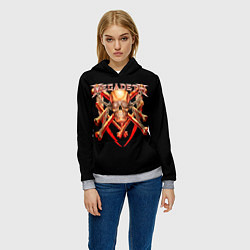 Толстовка-худи женская Megadeth: Gold Skull, цвет: 3D-меланж — фото 2