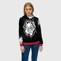 Толстовка-худи женская Gamers 2: Black collection, цвет: 3D-красный — фото 2