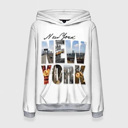 Толстовка-худи женская Панорамы Нью Йорка, цвет: 3D-меланж