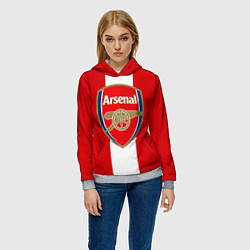 Толстовка-худи женская Arsenal FC: Red line, цвет: 3D-меланж — фото 2