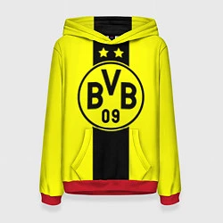 Толстовка-худи женская BVB FC: Yellow line, цвет: 3D-красный