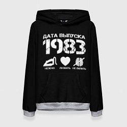 Толстовка-худи женская Дата выпуска 1983, цвет: 3D-меланж