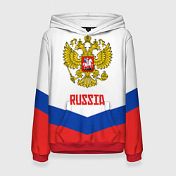Толстовка-худи женская Russia Hockey Team, цвет: 3D-красный