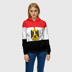 Толстовка-худи женская Флаг и герб Египта, цвет: 3D-черный — фото 2