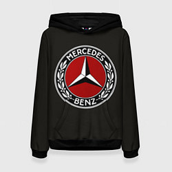 Толстовка-худи женская Mercedes-Benz, цвет: 3D-черный
