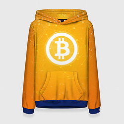 Толстовка-худи женская Bitcoin Orange, цвет: 3D-синий