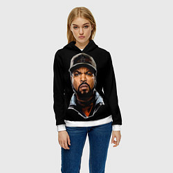 Толстовка-худи женская Ice Cube, цвет: 3D-белый — фото 2