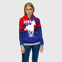 Толстовка-худи женская CSKA est. 1911, цвет: 3D-меланж — фото 2