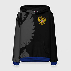Толстовка-худи женская Russia - Black collection, цвет: 3D-синий