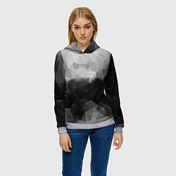 Толстовка-худи женская Polygon gray, цвет: 3D-меланж — фото 2
