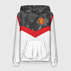 Толстовка-худи женская Man United FC: Grey Polygons, цвет: 3D-белый