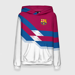 Толстовка-худи женская Barcelona FC: White style, цвет: 3D-белый
