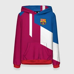 Толстовка-худи женская FC Barcelona 2018, цвет: 3D-красный