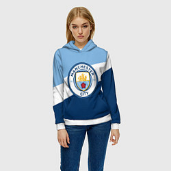Толстовка-худи женская FC Manchester City: Colors, цвет: 3D-белый — фото 2