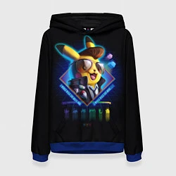Толстовка-худи женская Retro Pikachu, цвет: 3D-синий