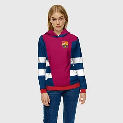 Толстовка-худи женская Barcelona FC: Vintage 2018, цвет: 3D-красный — фото 2