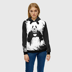 Толстовка-худи женская Panda Love цвета 3D-черный — фото 2
