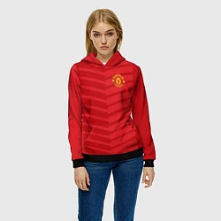 Толстовка-худи женская FC Manchester United: Reverse, цвет: 3D-черный — фото 2