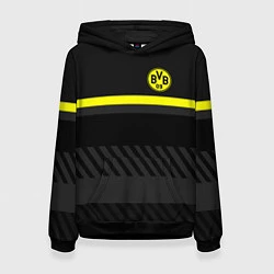 Толстовка-худи женская FC Borussia 2018 Original #3, цвет: 3D-черный