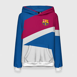 Толстовка-худи женская FC Barcelona: Sport Geometry, цвет: 3D-белый