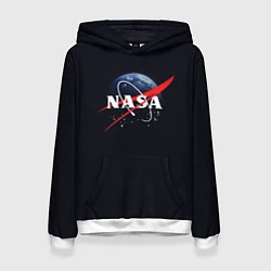 Толстовка-худи женская NASA: Black Space, цвет: 3D-белый