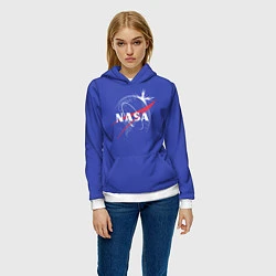 Толстовка-худи женская NASA: Blue Space, цвет: 3D-белый — фото 2