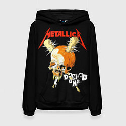 Толстовка-худи женская Metallica - orange skull, цвет: 3D-черный