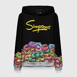 Толстовка-худи женская Simpsons Donuts, цвет: 3D-меланж