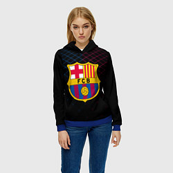 Толстовка-худи женская FC Barcelona Lines, цвет: 3D-синий — фото 2