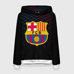 Толстовка-худи женская FC Barcelona Lines, цвет: 3D-белый