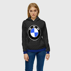 Толстовка-худи женская BMW CARBON БМВ КАРБОН, цвет: 3D-синий — фото 2