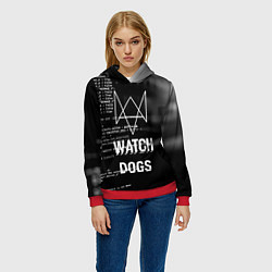 Толстовка-худи женская Watch Dogs: Hacker, цвет: 3D-красный — фото 2