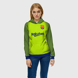 Толстовка-худи женская FC Barcelona: Home 18/19, цвет: 3D-синий — фото 2