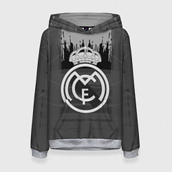 Толстовка-худи женская FC Real Madrid: Grey Abstract, цвет: 3D-меланж