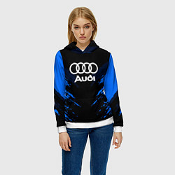 Толстовка-худи женская Audi: Blue Anger, цвет: 3D-белый — фото 2