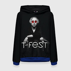 Толстовка-худи женская T-Fest: Black Style, цвет: 3D-синий