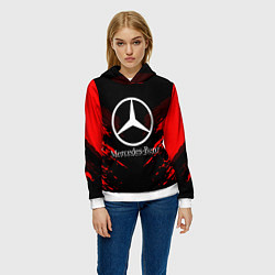Толстовка-худи женская Mercedes-Benz: Red Anger, цвет: 3D-белый — фото 2