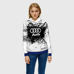 Толстовка-худи женская Audi: Black Spray, цвет: 3D-синий — фото 2
