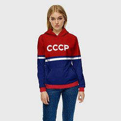 Толстовка-худи женская СССР: Спортсмен, цвет: 3D-красный — фото 2