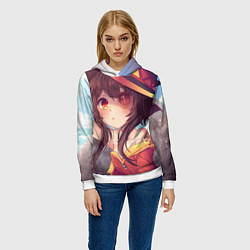 Толстовка-худи женская KonoSuba, цвет: 3D-белый — фото 2