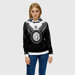 Толстовка-худи женская FC Inter: Black Style, цвет: 3D-белый — фото 2