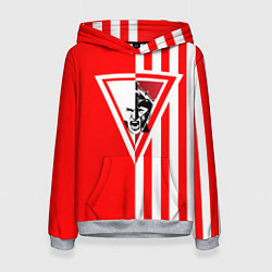 Толстовка-худи женская Красно-белый воин, цвет: 3D-меланж