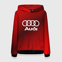Толстовка-худи женская Audi: Red Carbon, цвет: 3D-черный