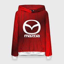 Толстовка-худи женская Mazda: Red Carbon, цвет: 3D-белый