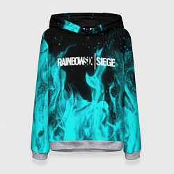 Толстовка-худи женская R6S: Turquoise Flame, цвет: 3D-меланж