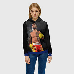 Толстовка-худи женская Vasyl Lomachenko, цвет: 3D-синий — фото 2