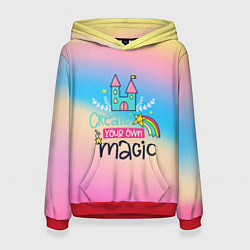 Толстовка-худи женская Create your own magic, цвет: 3D-красный