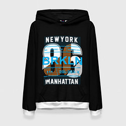 Толстовка-худи женская New York: Manhattan 86 цвета 3D-белый — фото 1